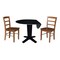 International Concepts 42 in. Solid Wood Dual Drop Leaf Dining Table with 2 Chairs in Black/Distressed Oak K46-42DPT-23-C42-2-2 - alternate 6